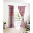 thumbnail image 3 of Pink Wooden Grain Blackout Curtains for Bedroom/Living Room, Thermal Insulated Kitchen Curtains, Vintage Chic Geometric Textured Grommet Darkening Window Treatment Drapes 42"x84"x2, 3 of 8