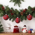 thumbnail image 5 of MERILER 9 Piece Plaid Christmas Ball Ornaments Set Fabric Wrapped Hanging Baubles Plastic Xmas Tree Decorations Holiday Home Party, 5 of 6