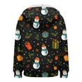 thumbnail image 6 of idosla Zip Up Christmas Hoodie Women Oversized Hoodie Casual Long Sleeve Graphic Jackets with Pockets Zipper Drawstring (Black, XXL), 6 of 7