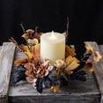thumbnail image 4 of BESEW7 Halloween Wreath, Fall Garland Decor with Maple Leaves and Vine for Candle Holder, Farmhouse Table Centerpiece for Mantel Door Wall Window, 4 of 7