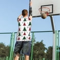 thumbnail image 5 of Naloa Buffalo Plaid Christmas Trees Basketball Jersey Reversible Men's Mesh Athletic Sports Shirts Training Practice S-4XLSmall, 5 of 6