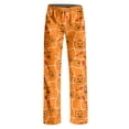 thumbnail image 5 of Satingcolo Halloween Pajama Pants Women Cute Funny Pumpkin Print Pajamas Casual Elastic Waist Palazzo Pants Fall Sleepwear, 5 of 5