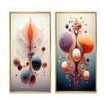 thumbnail image 2 of Designart "Cosmic Flux Abstract Multiverse Metamorphosis I" Abstract Shapes Framed Wall Art Set Of 2 - Transitional Orange Framed Canvas Set For Living Room Decor, 2 of 6