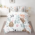 thumbnail image 2 of Homewish Grey Sloth 7pcs Bedding Comforter Set for Teens Boys Girls,Flower Animal Queen Bedding Sets Super Cozy,Dreamy Princess Queen Sheet Sets,Ultra Soft Home Decor,Reversible, 2 of 8