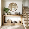 thumbnail image 5 of 63" Modern Rectangular Console Table with Open Shelf, MDF Wood Grain Entryway Table for Hallway or Living Room, 5 of 7