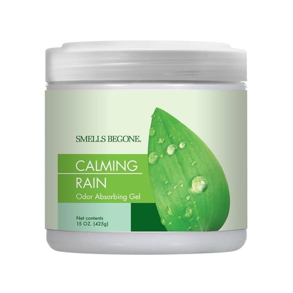 SMELLS BEGONE 15 oz Odor Absorber Gel – Air Freshener & Odor Control – Calming Rain Scent