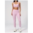 thumbnail image 4 of PISONIC Two Piece Workout Sets for Women Color Block Sports Bra and High Waist Leggings Gym Yoga Active Wear Outfits, 4 of 7