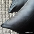 thumbnail image 6 of The HomeCentric Decorative Throw Pillow covers Black Pack of 2, 14"x14" (35x35 cm) Satin Solid & Slub Satin Cushion cover For Sofa Chouch, Hotels, living, Bed Room Modern Style - Black Slub Satin, 6 of 10