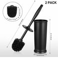 thumbnail image 7 of Toilet Bowl Brush Holder Set: 2 Pack Modern Deep Cleaning Bathroom Toilet Scrubber with Caddy for Rv - Rim Decorative Accessories Cleaner Brushes for Toilet - Black, 7 of 7
