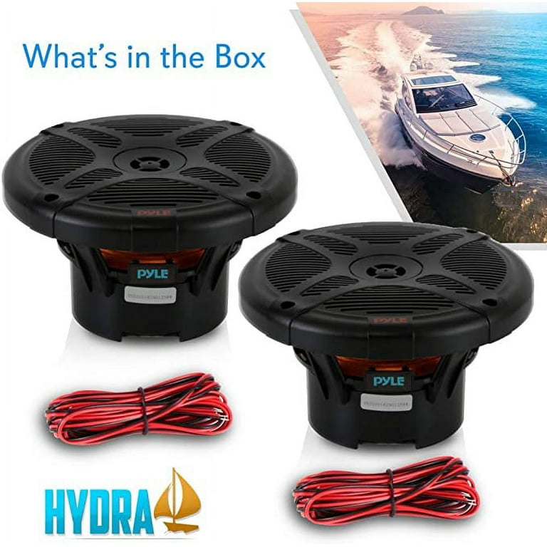 Pyle 6.5 Inch Marine Coaxial 2-Way Waterproof Component Speaker Pair |  Audio Stereo Sound System