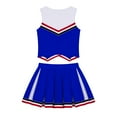 thumbnail image 4 of Alvivi Kids Girls Cheerleading Costume Outfit Crop Tops Pleated Pleated Skirt Set 6-16, 4 of 7