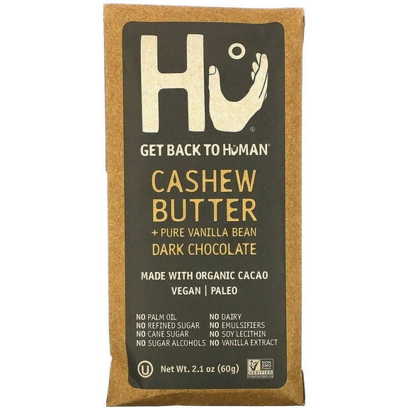 Hu, Cashew Butter Pure Vanilla Bean Dark Chocolate, 2.1 oz Pack of 4