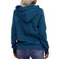 thumbnail image 3 of Yuemengxuan Female Comfortable Solid Color Long Sleeve Hooded Pullover Blouse with Zipper, 3 of 5