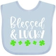 thumbnail image 3 of Inktastic Blessed and Lucky 4 Leaf Clovers St. Patrick's Day Boys or Girls Baby Bib, 3 of 4