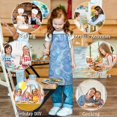 thumbnail image 2 of Blue White Tie Dye Swirl Pattern Kids Aprons for Girls and Boys,Adjustable Neck Strap Toddler Aprons for Kids Cooking Baking, 2 of 2
