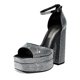 thumbnail image 1 of Sandalias de Tacón para Mujer DREAM PAIRS Negras con Plataforma y Pedrería 7.5, 1 of 5