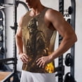 thumbnail image 5 of Gukieu Apocalyptic Skull Soldier Print Men's Quick Dry Fitness Vest, Round Neck Sleeveless Fitness Bodybuilding Top-, 5 of 7