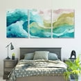thumbnail image 6 of 2D Flat, Large Modern Abstract Canvas Wall Art  Minimalist Decor with Fluid Blue, Green, and Beige Design for Living Room, Bedroom, or Home Office, Bedroom Artwork , Wall Art Decor 12*16inch*3pcs, 6 of 6