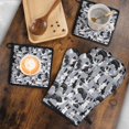 thumbnail image 5 of Cute Border Collie Pattern Kitchen Oven Mitt and Pot Holder Sets 2 Pcs for Baking, Cooking and Grilling, Heat Resistant Up To 392 °F, 5 of 7