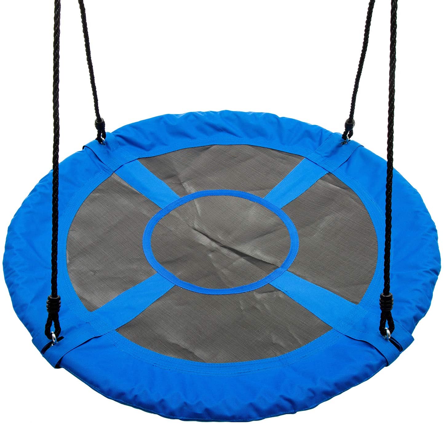 Walsport 40" Round Hanging Chair Swing Multi-seater Rainbow Platform Mat Indoor & Outdoor kids Flying Sky Swing Lounge Chair Park, Blue - image 2 of 14