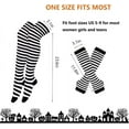 thumbnail image 2 of 1 Set Womens Striped Knee High Socks Long Knitted Arm Warmers Fingerless Gloves for Halloween Costume (Socks+Gloves), 2 of 8