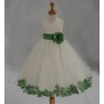 thumbnail image 3 of Ekidsbridal Satin Ivory Clover Tulle Rose Petal Flower Girl Dress Christmas Party Bridesmaid Holiday Wedding Pageant Birthday 302T 8, 3 of 3