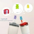 thumbnail image 2 of 1602-941/10pcs Cartoon Bear Silicone Straw Cap For Stanley Glass Straw Protective Cover Cute Dust Cap Straw Cover 10mm, 2 of 8