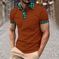 thumbnail image 2 of WRKEKC Mens Pullover Shirts Collared Button Down Plaid Printed Short Sleeve Top for Men Trendy Casual Outings and Office Looks, 2 of 5