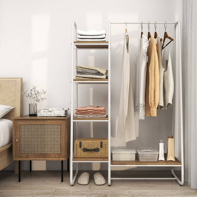 Costway Metal Garment Rack, Free Standing Closet Organizer, 5