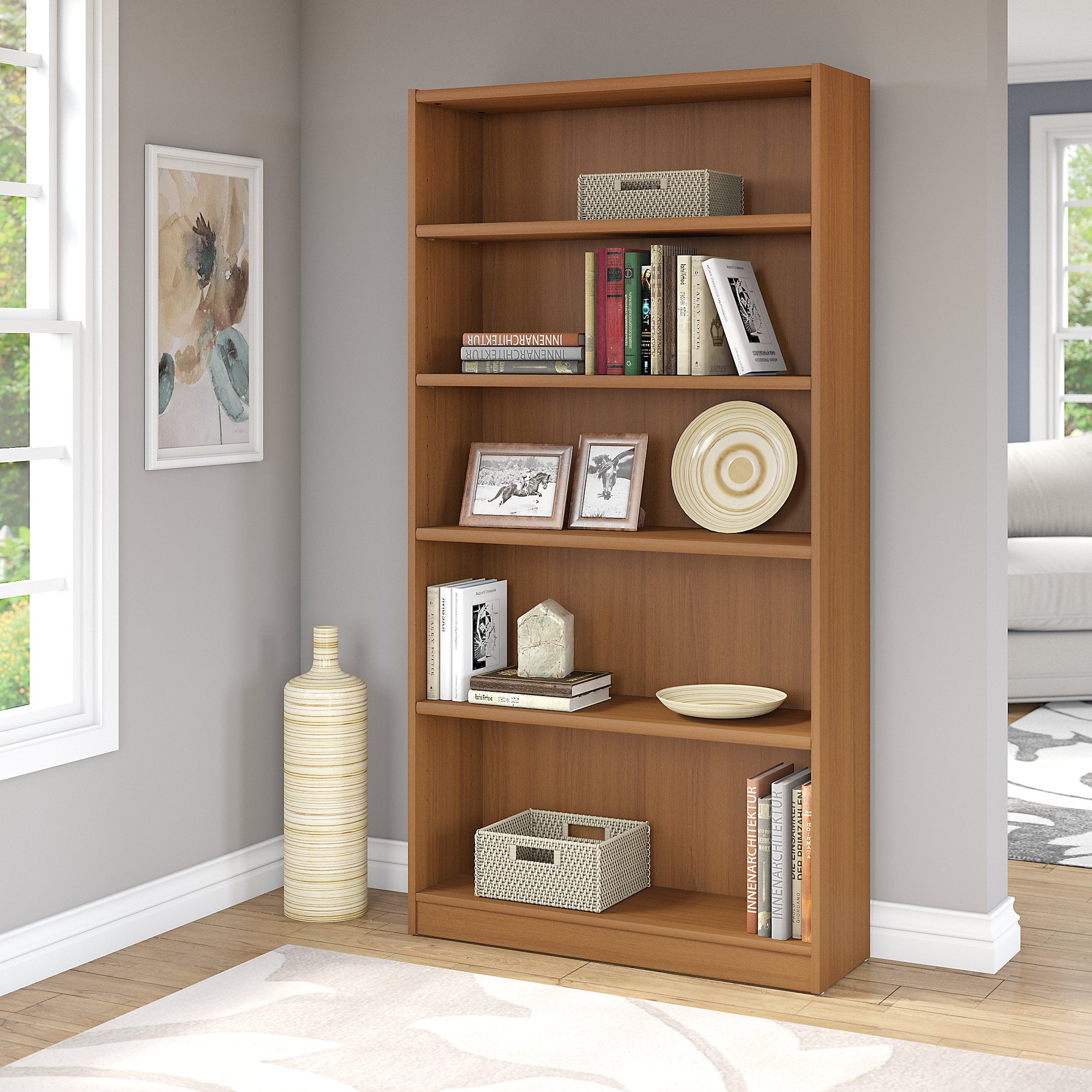 Bush Furniture Universal 5 Shelf Bookcase in Royal Oak ...
