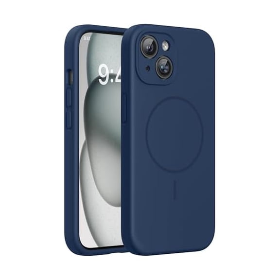 Eryueer Compatible with iPhone 15 Case, [Soft Anti-Scratch Microfiber Lining], Liquid Silicone Case Gel Rubber Shockproof Drop Protection Phone Case for iPhone 15, Dark Blue