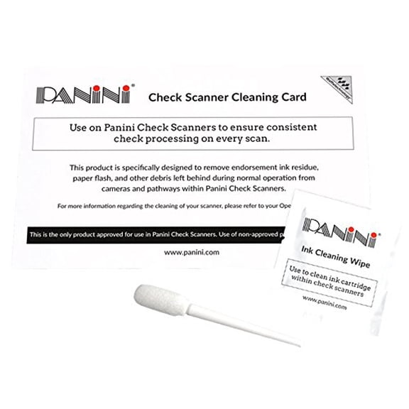 Kit de limpieza para escáner Panini (tarjeta, toallita y hisopo)