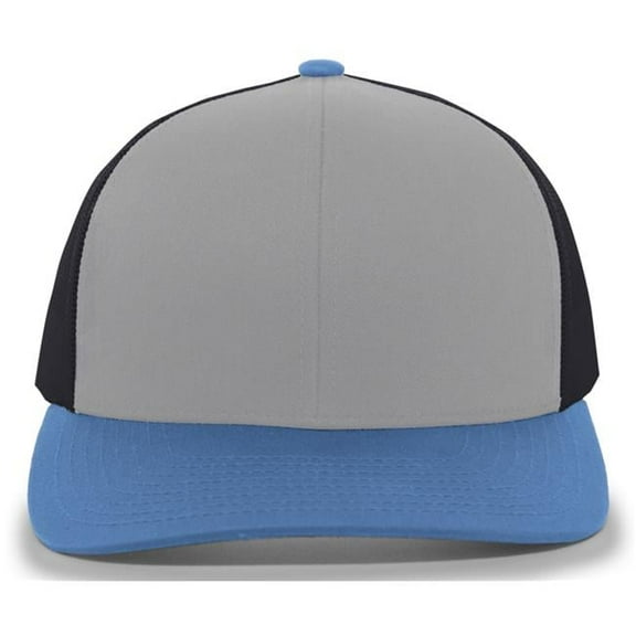 Trucker Snapback Cap - Heather Gray, Light Charcoal & Ocean Blue - One Size