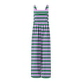 thumbnail image 6 of Summer Fashion Plus Size Jumpsuits for Women Petite Printed Jumpsuit Casual Button Pocket Sleeveless Wide Leg Trousers, 6 of 7