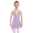 thumbnail image 4 of Hansber Girl's Lyrical Dance Dress Figure Ice Skating Asymmetrical Skirt Leotard Ballet Contemporary Dancewear Lavender 10, 4 of 6