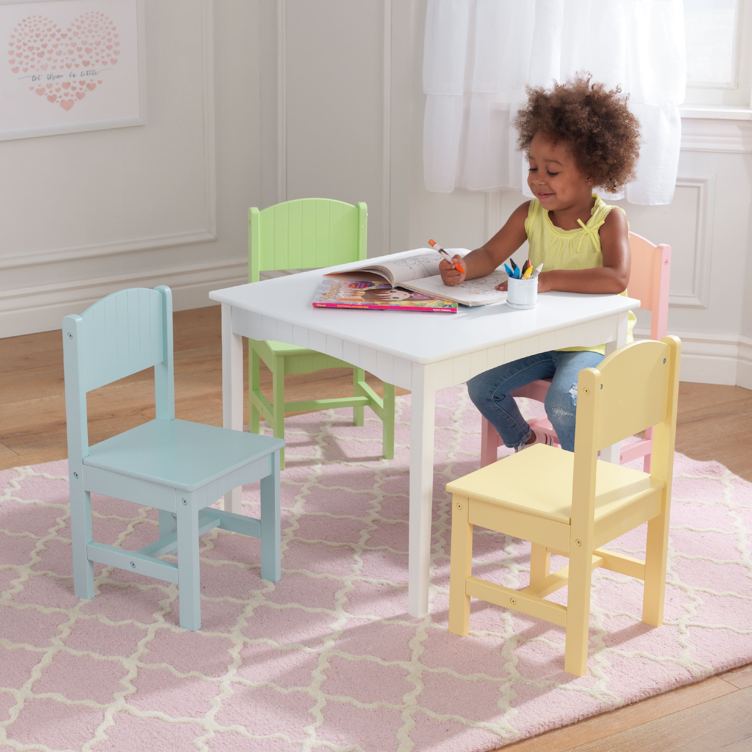 kidkraft nantucket table & 4 pastel chairs