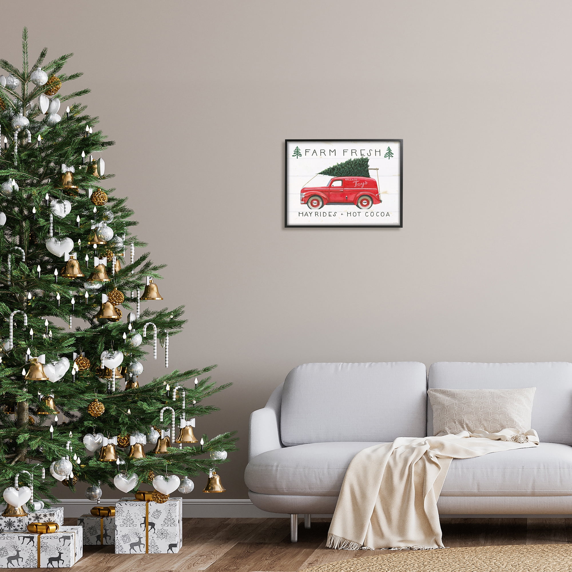 Farm Fresh Rustic Antique Holiday Shop Sign Transportation Graphic Art Framed Art Print Wall Art