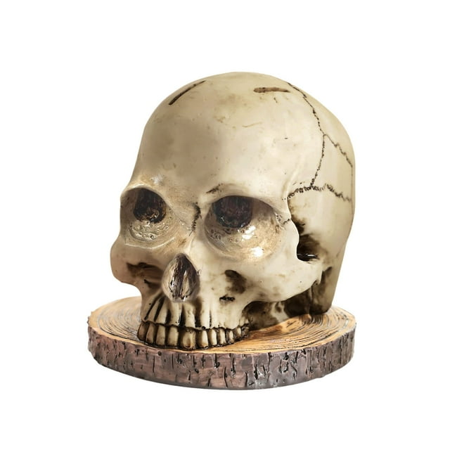 Kitchen Storage Rack Skeleton Head Resin Desktop Knife And Fork Holder For Halloween Decor