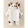 thumbnail image 2 of Baby Girls Boys Cow Hoodie Plush Jumpsuit Long Sleeve Cartoon Cow Zipper Romper Halloween Cow Costume Fall Winter Clothes, 2 of 8