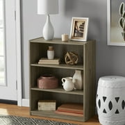 Mainstays 3-Shelf Bookcase with Adjustable Shelves, Rustic Oak