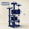 thumbnail image 2 of Alden Design 54''H Multilevel Cat Tree Condo 3 Scratching Posts  for  Medium Cats Indoor, Navy Blue, 2 of 9