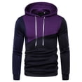 thumbnail image 2 of Fesfesfes Hooded Tops for Men Multicolor Fashion Slim Fit Hooded Pullover Casual Patchwork Sweater Sale Items, 2 of 3