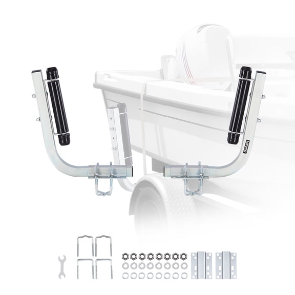 VEVOR Boat Trailer Guides, 18.5 in/20.5 in Height Adjustable Trailers Guide, 2PCS Thickened High-Duty Steel Trailer Guide-Ons with Smooth Roller Guidance, for V-Hull Boats, Small to Mid-Size Boats