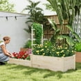 thumbnail image 4 of Demifill Raised Garden Bed with Trellis, 87 Inch Wooden Elevated Planter with 2 Planter Boxes for Outdoor as Garden, Backyard, Porch, Natural, 4 of 12