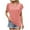Pink, variant on WIZUTIZ Tops for Women up to 30% Off Comfy Pure Colour Elegant Tshirts Ladies Holiday Beach V-Neck Blouse Linen Short Sleeve Tops Basic Ultra Soft T-shirt Oversize Retro Solid Tee Shirts Black XL