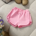 thumbnail image 5 of Miluxas Girls' Elastic Waist Dolphin Shorts, Casual Loose Fit Running Shorts, Soft Breathable Athletic Sweat Shorts for Kids Pink 7 Years, 5 of 6