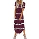 thumbnail image 1 of Vestidos de Verano de Mujer Casual Cuello Redondo Bolsillos de Manga Corta Impresión Vestido Largo, Vestido Ligero de Poliéster para Diario, Fiesta Y Primavera, 1 of 6
