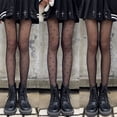 thumbnail image 2 of Medias de mujer primavera y verano finas con lazo dulce blanco leche pantimedias lolita onda redonda punto jk seda negra, 2 of 6
