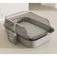 thumbnail image 2 of Semi-Enclosed Cat Litter Box Splashproof Kitten Toilet Tray Pet Cleaning Basin with High Sides for Indoor Use, 2 of 9
