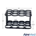 thumbnail image 4 of AireMed Oxygen Tank Holder – Holds (12) E, D or M9/C Size Tanks - Heavy-Duty Oxygen Cylinder Rack for Storage and Transportation – Floor Mountable Oxygen Rack, 4 of 7